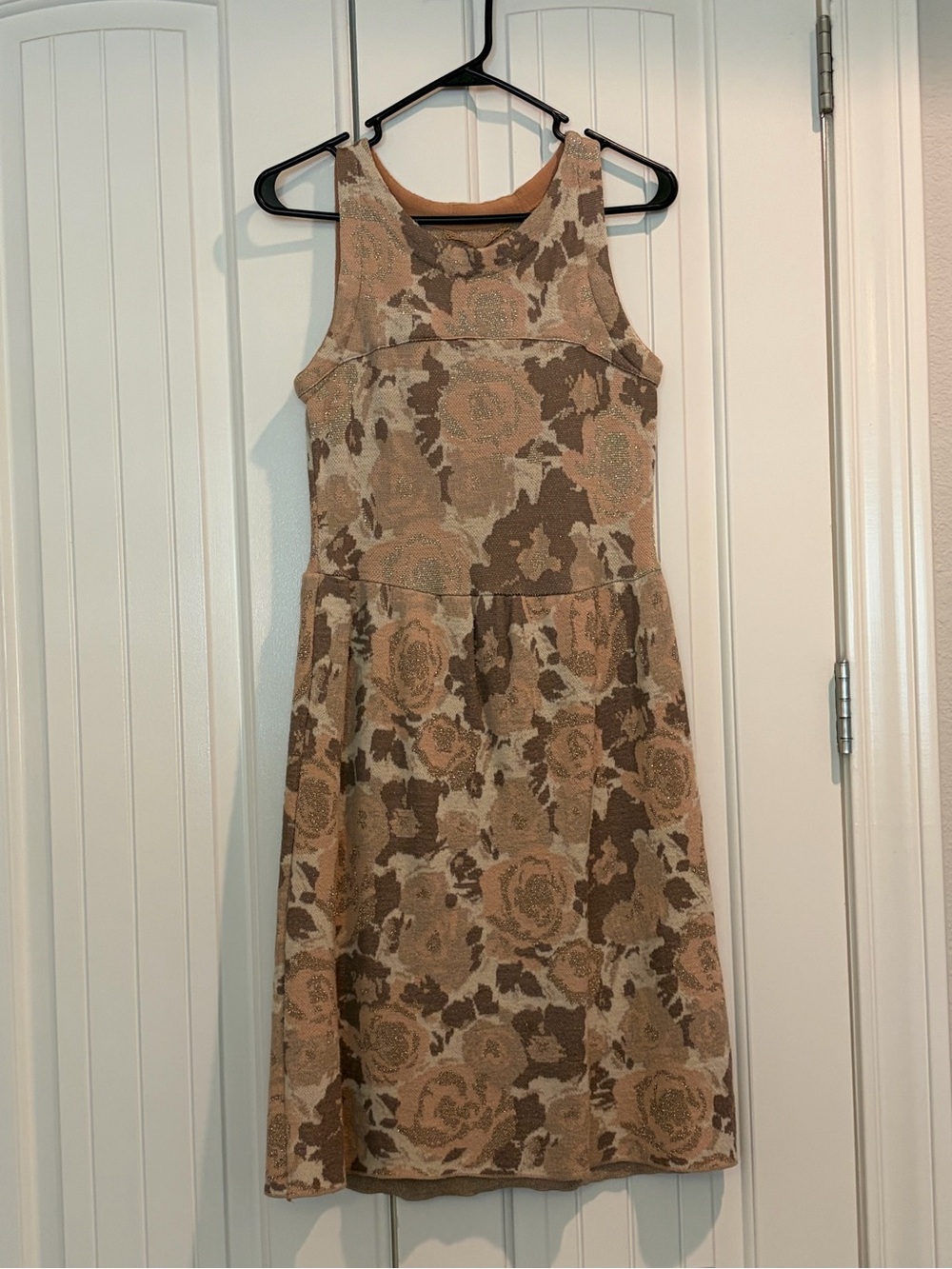 Anthropologie knitted knotted glinting persica dress flower sweater small